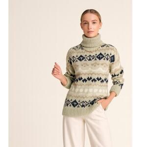 Anthropologie Turtleneck Tunic Sweater Medium Green NWT